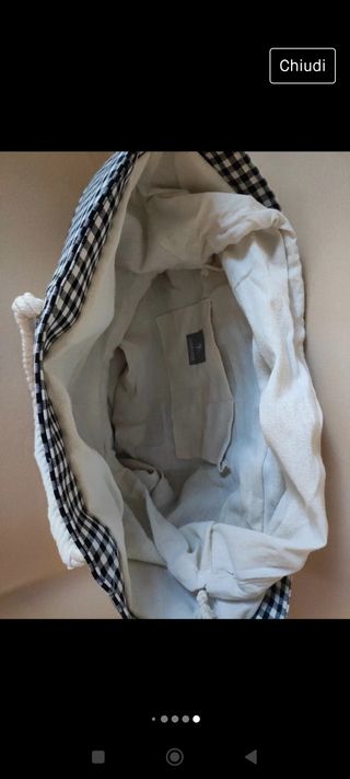 Borsa spiaggia a quadretti