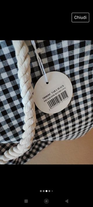 Borsa spiaggia a quadretti