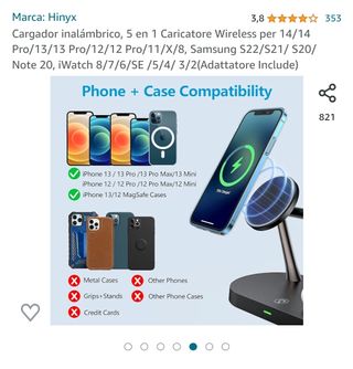 Cargador inalámbrico sobremesa X3 X5