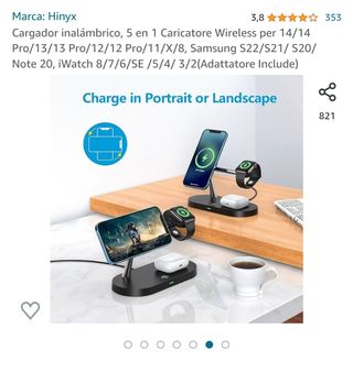 Cargador inalámbrico sobremesa X3 X5