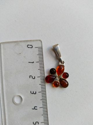 Colgante ámbar plata