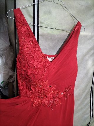 Vestido largoS/M rojo fiesta como nuevo
