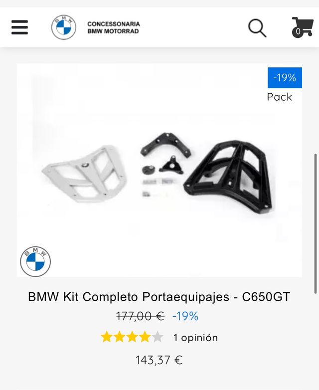 Parrilla maleta / portaequipajes Bmw