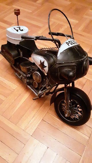 MOTO POLICE POLIZIA IN FERRO FATTA A MANO