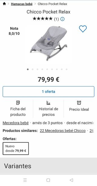 Hamaca balancín relax chicco