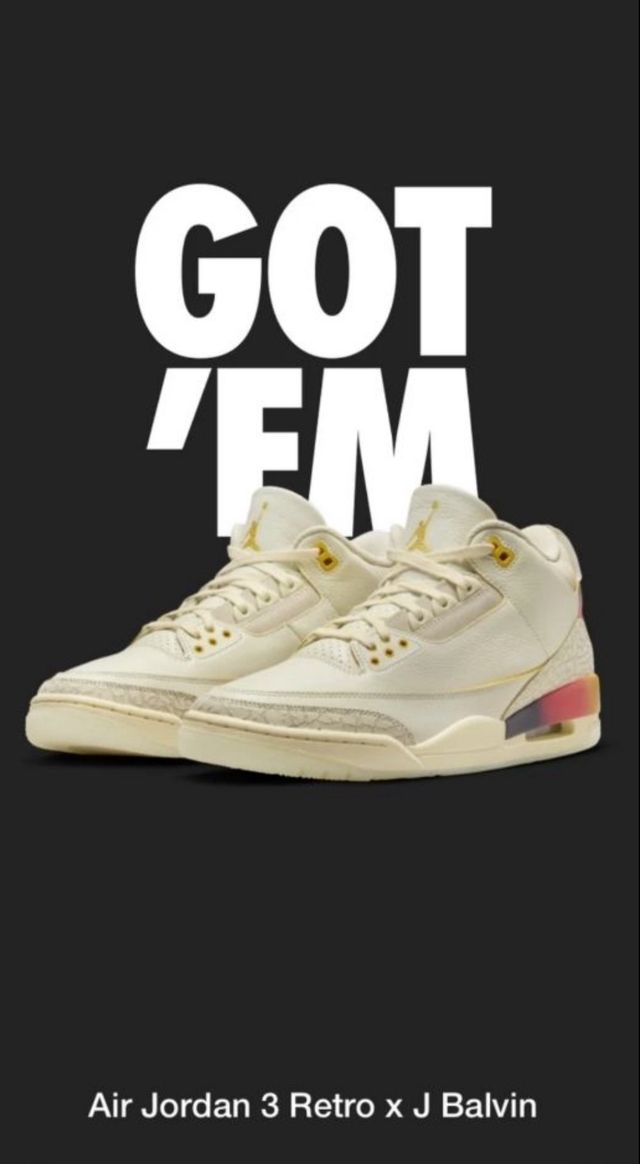 Nike AIR JORDAN 3 x J BALVIN, talla 37,5 nuevas!