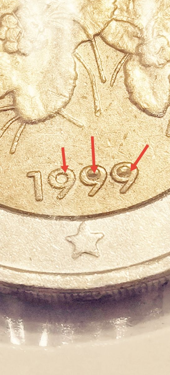 Moneda 2 euros error