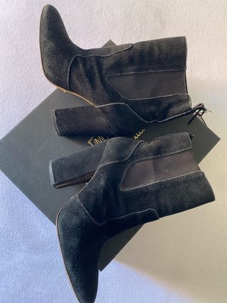 Botin Terciopelo Negro Massimo Dutti