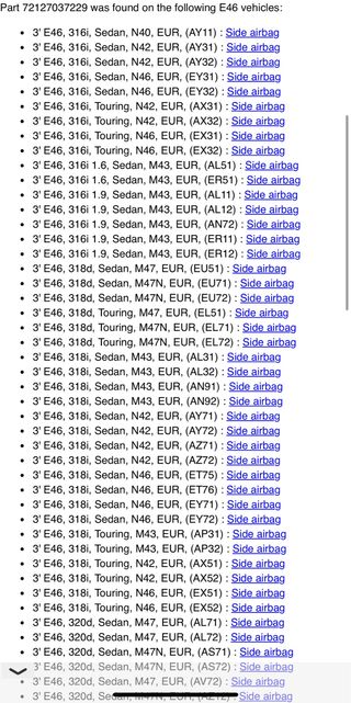 Airbag puerta delantera derecha bmw e46