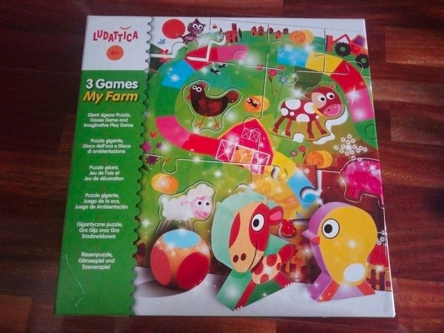 Juego 3 en 1, puzzle gigante, oca, ambientación