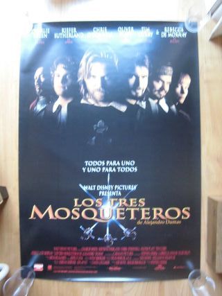CARTEL LOS TRES MOSQUETEROS WALT DISNEY AÑOS 90