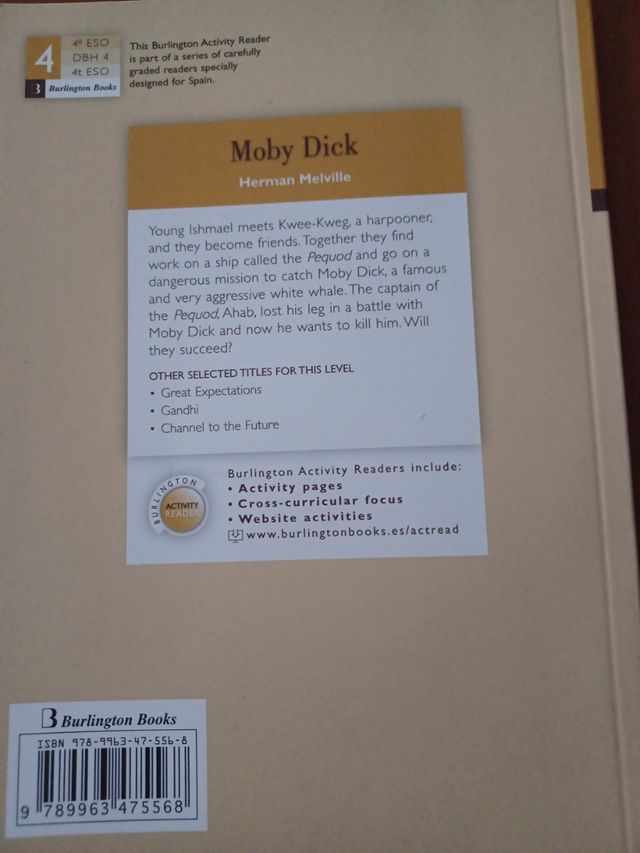 Moby Dick en inglés 4 ESO