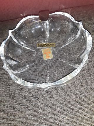 Cenicero de cristal y plata