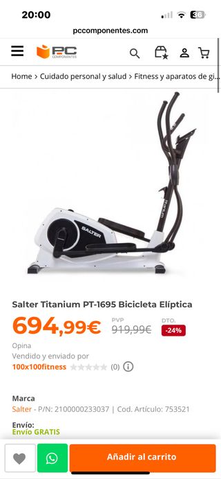 Bicicleta elíptica Titanium PT-1695/E Salter