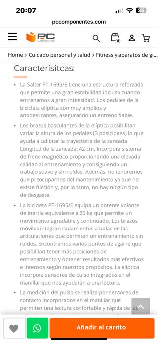 Bicicleta elíptica Titanium PT-1695/E Salter