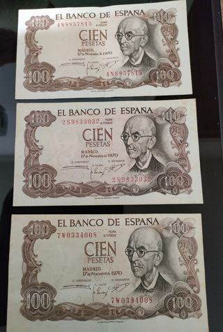 Billetes 100 pesetas Manuel de falla