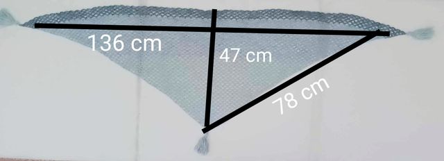 Baktus, bufanda triangular, echarpe, chal, chalina