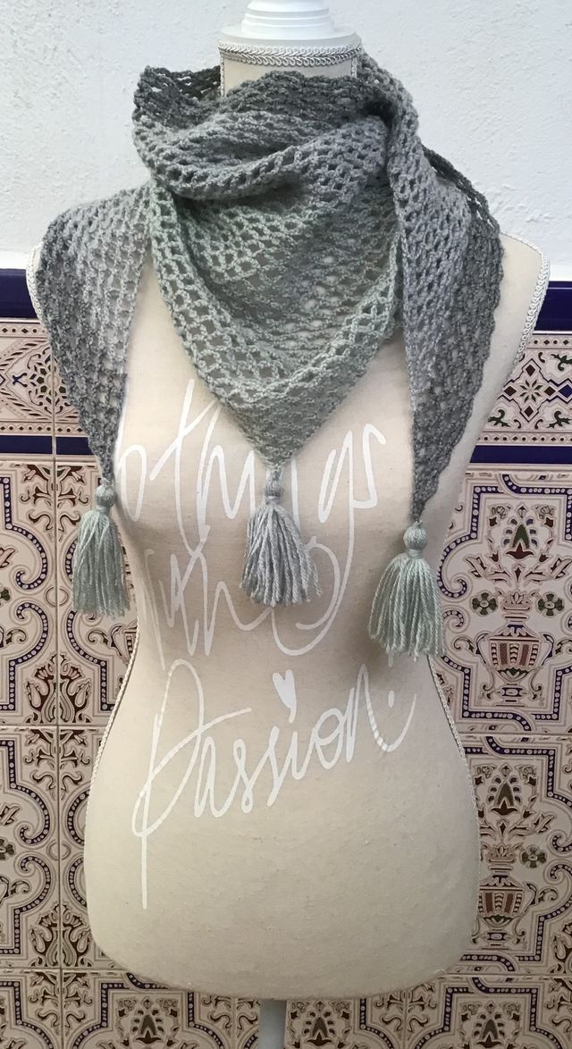 Baktus, bufanda triangular, echarpe, chal, chalina