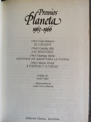 Premios Planeta 1963-1966 4 novelas