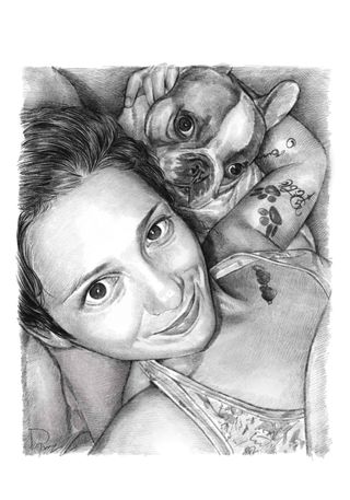 Desenho retratos a preto e branco / lápis Carvão