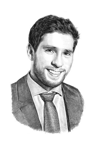 Desenho retratos a preto e branco / lápis Carvão