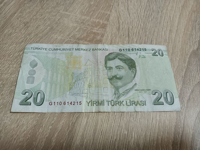 Billete turco de 20 liras (precio unidad)