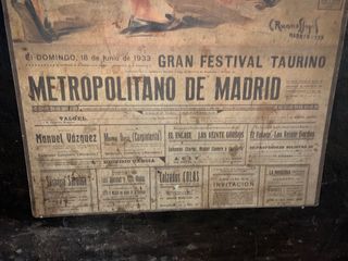 CARTEL DE TOROS 1933 METROPOLITANO DE MADRID
