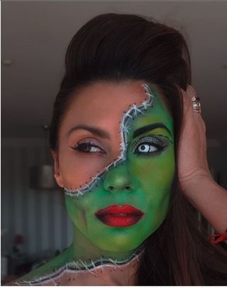maquillaje halloween directo y con prótesis.
