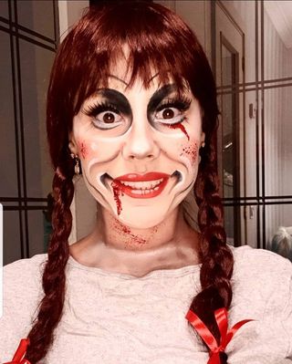 maquillaje halloween directo y con prótesis.