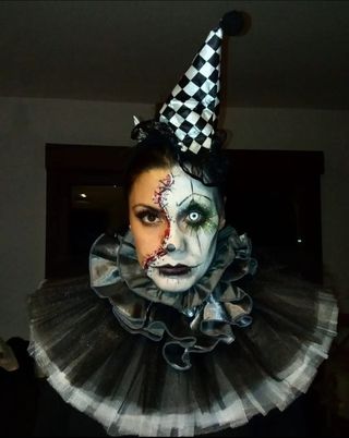 maquillaje halloween directo y con prótesis.