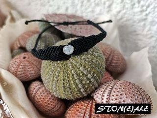 Bracciale in macrame con labradorite bianca