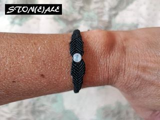 Bracciale in macrame con labradorite bianca