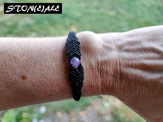 Bracciale in macrame con ametista