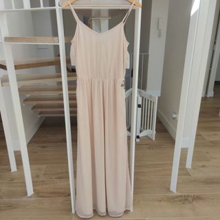 Precioso vestido fiesta de gasa rosa