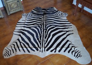 Alfombra Piel De Vaca Estampado Cebra Ch-2642