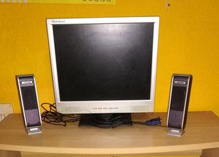 Pantalla ordinador y altavoces