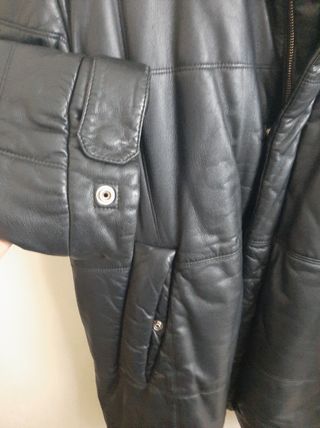 Giaccone nero in Vera pelle trapuntato