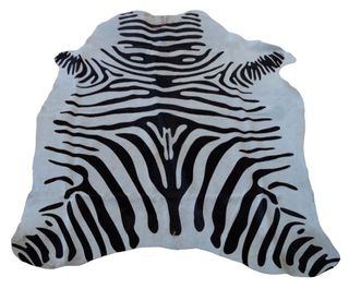 Alfombra Piel de Vaca Estampado Cebra 185cmx155cm