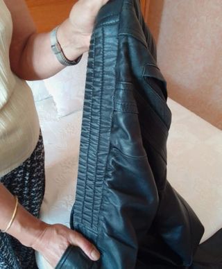 Chaqueta de cuero auténtico, vintage 