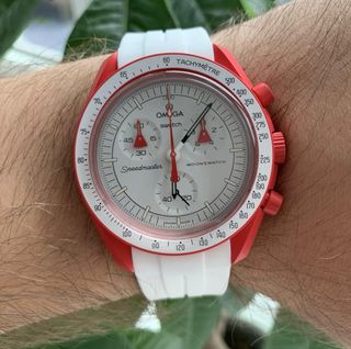 Correa blanca impermeable Omega x Swatch