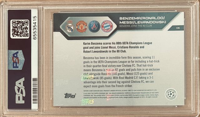 PSA 10 Messi, Ronaldo, Benzema, Lewandowski