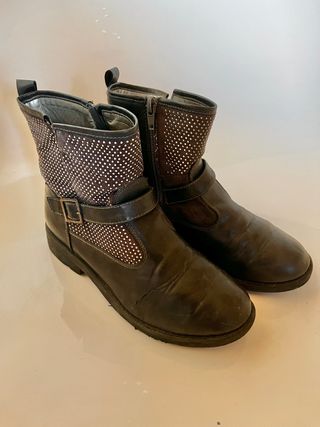 Botas grises piel T36