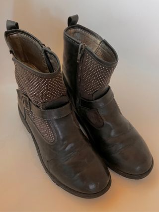 Botas grises piel T36