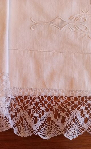 Juego de sabanas Nº61 nuevo con puntilla Camariñas