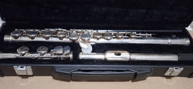 Flauta travesera plateada