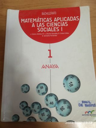 Libro de matemáticas 1°bachillerato