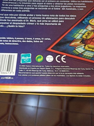 Juego de mesa cluedo ( año 2000 )