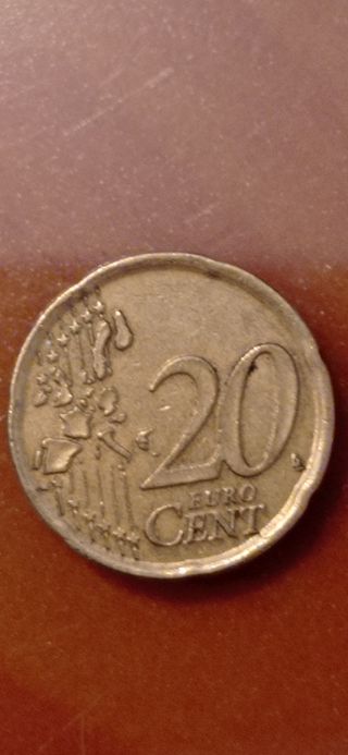A102 - -- Error , 20 Céntimos España 1999 .