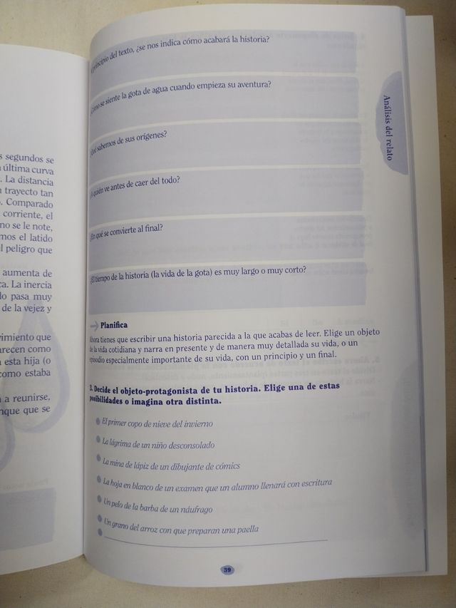 Libreta de narraciones. Dos niveles