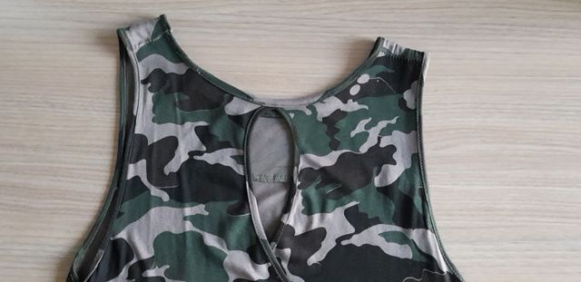 vestito lungo stampa militare